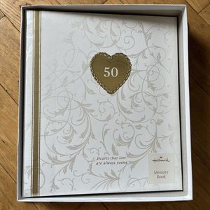 Hallmark 50th Wedding Anniversary Album Memory Book Gold Heart Love NEW IN BOX